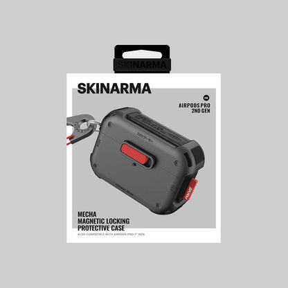Apple AirPods Pro 2 Kılıf SkinArma Magnetik Kilitli Airbagli Tasarım Mecha Kılıf Titanyum
