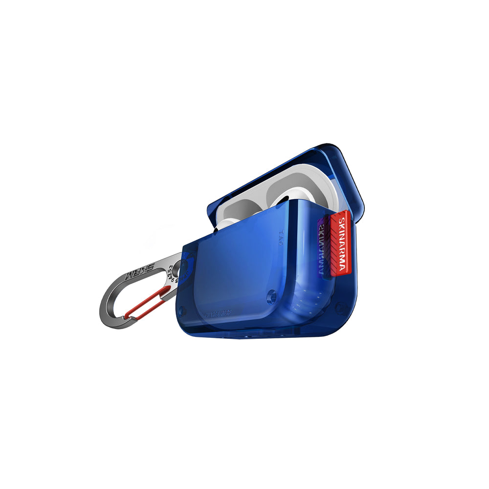 Apple Airpods Pro 2 Kılıf SkinArma Şeffaf Renkli Airbagli Tasarım Saido Kılıf Mavi