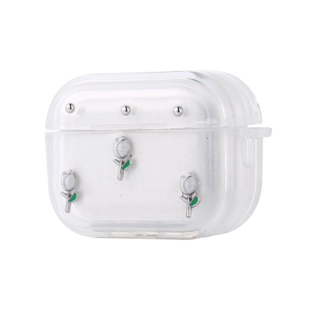 Apple Airpods Pro 2 Zore Airbag 44 Airbag Tasarımlı Simli Şeffaf Kutup Kılıf