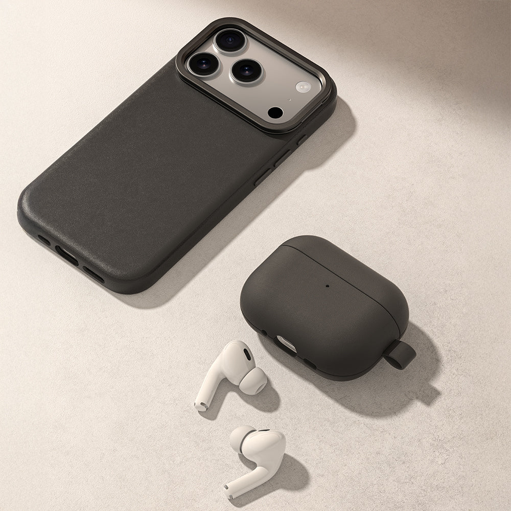Apple AirPods Pro 3 Amazingthing Glamour Serisi Deri Tasarımlı Kapak Titanyum