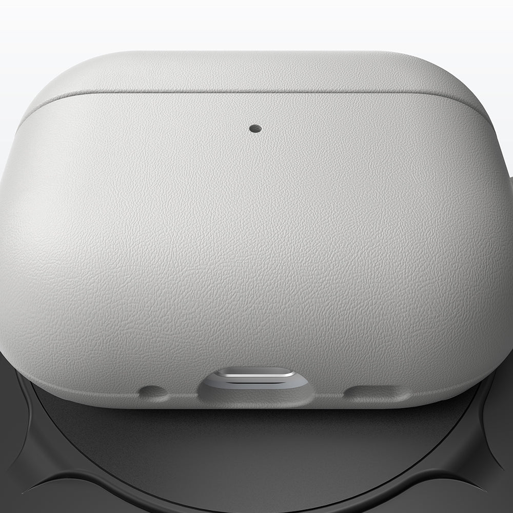 Apple AirPods Pro 3 Amazingthing Glamour Serisi Deri Tasarımlı Kapak Titanyum