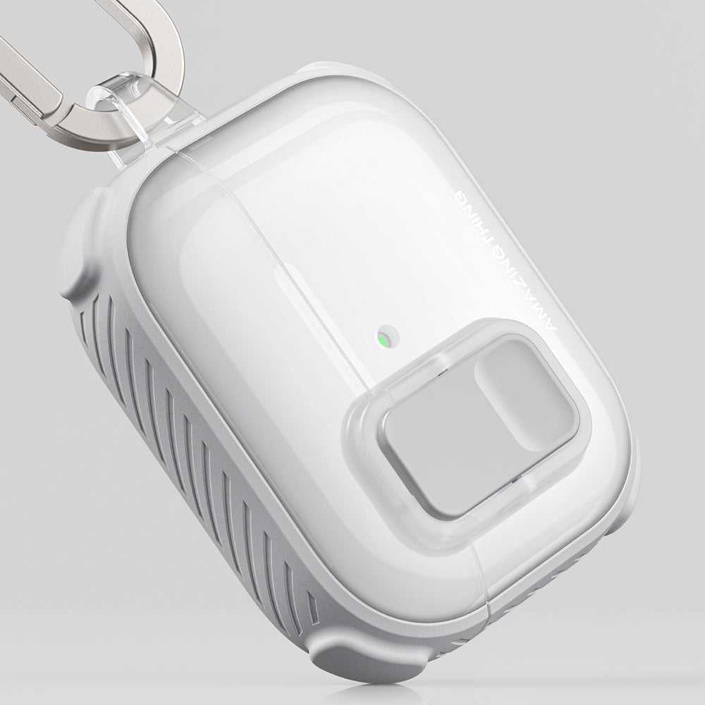 Apple Airpods Pro 3 Amazingthing Kilit Tasarımlı Airbagli Titan Pro Serisi Kapak Turuncu