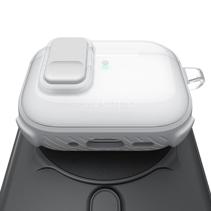Apple Airpods Pro 3 Amazingthing Kilit Tasarımlı Airbagli Titan Pro Serisi Kapak Beyaz