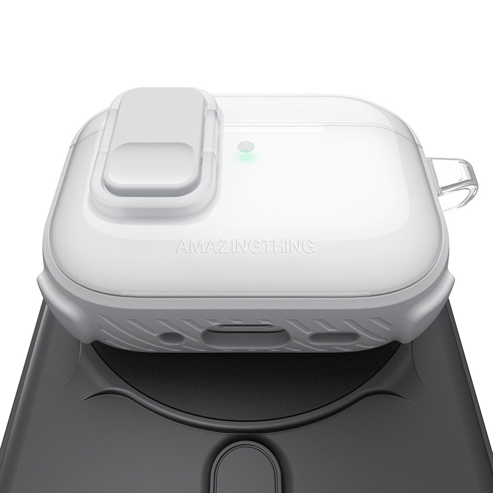 Apple Airpods Pro 3 Amazingthing Kilit Tasarımlı Airbagli Titan Pro Serisi Kapak Turuncu