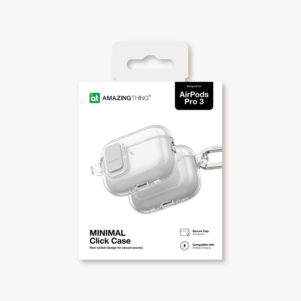 Apple Airpods Pro 3 Amazingthing Magnetik Kilit Tasarımlı Minimal Serisi Kılıf Şeffaf