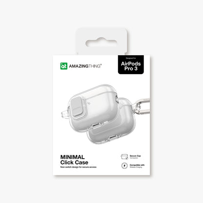 Apple Airpods Pro 3 Amazingthing Magnetik Kilit Tasarımlı Minimal Serisi Kılıf Şeffaf