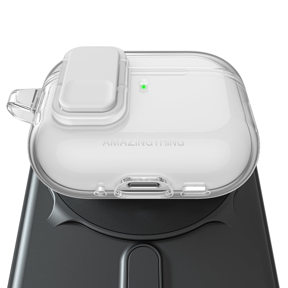 Apple Airpods Pro 3 Amazingthing Magnetik Kilit Tasarımlı Minimal Serisi Kılıf Şeffaf
