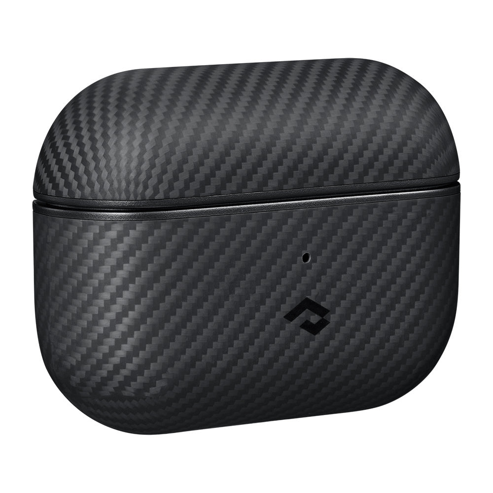 Apple Airpods Pro Kılıf 600D Aramid Fiber Pitaka Classic Serisi Black-Grey Twill Kılıf Siyah-Gri