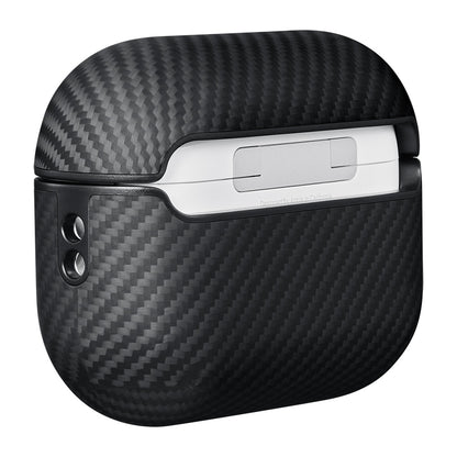 Apple Airpods Pro Kılıf 600D Aramid Fiber Pitaka Classic Serisi Black-Grey Twill Kılıf Siyah-Gri