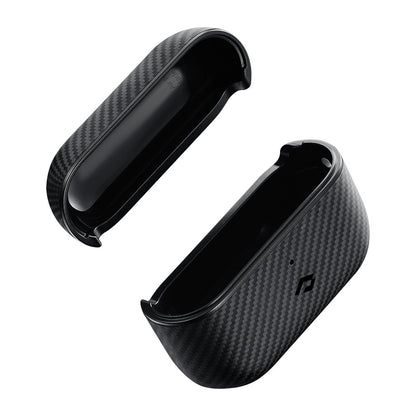 Apple Airpods Pro Kılıf 600D Aramid Fiber Pitaka Classic Serisi Black-Grey Twill Kılıf Siyah-Gri