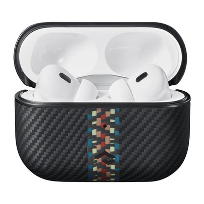 Apple Airpods Pro Kılıf 600D Aramid Fiber Pitaka Orchestra Serisi Rhapsody Kılıf Siyah-Mavi