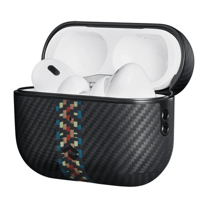 Apple Airpods Pro Kılıf 600D Aramid Fiber Pitaka Orchestra Serisi Rhapsody Kılıf Siyah-Mavi