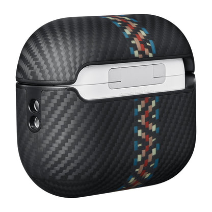 Apple Airpods Pro Kılıf 600D Aramid Fiber Pitaka Orchestra Serisi Rhapsody Kılıf Siyah-Mavi