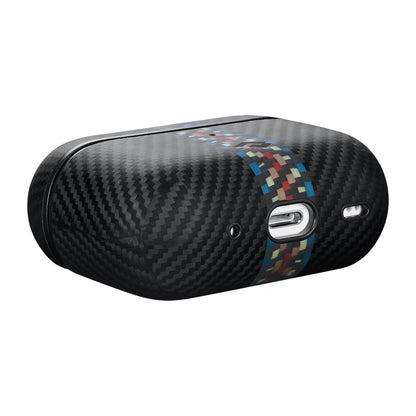 Apple Airpods Pro Kılıf 600D Aramid Fiber Pitaka Orchestra Serisi Rhapsody Kılıf Siyah-Mavi