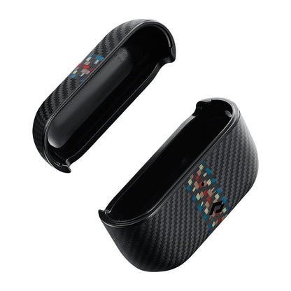 Apple Airpods Pro Kılıf 600D Aramid Fiber Pitaka Orchestra Serisi Rhapsody Kılıf Siyah-Mavi