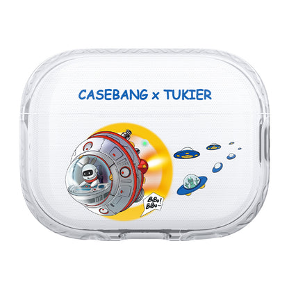 Apple Airpods Pro Kılıf Desenli Koruyucu Benks Casebang Departure Explore Silikon Kılıf Siyah