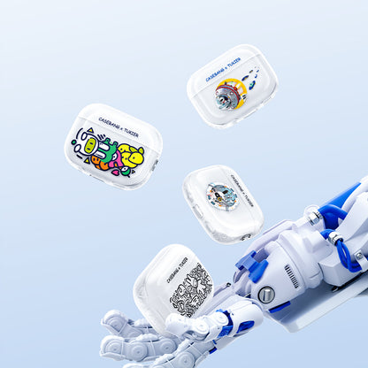 Apple Airpods Pro Kılıf Desenli Koruyucu Benks Casebang Departure Explore Silikon Kılıf Mavi-Sarı