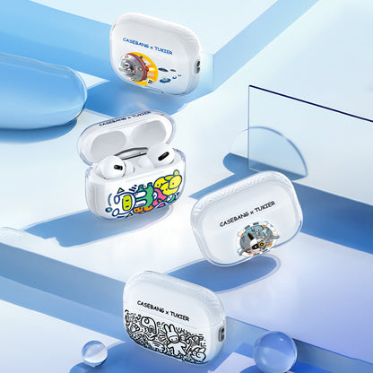 Apple Airpods Pro Kılıf Desenli Koruyucu Benks Casebang Departure Explore Silikon Kılıf Siyah