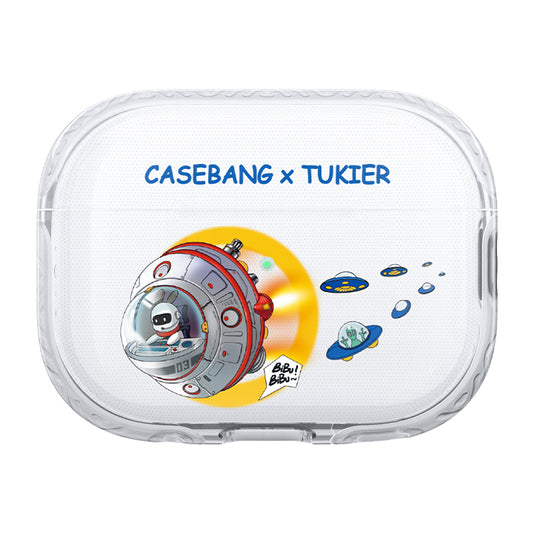 Apple Airpods Pro Kılıf Desenli Koruyucu Benks Casebang Departure Explore Silikon Kılıf Mavi-Sarı