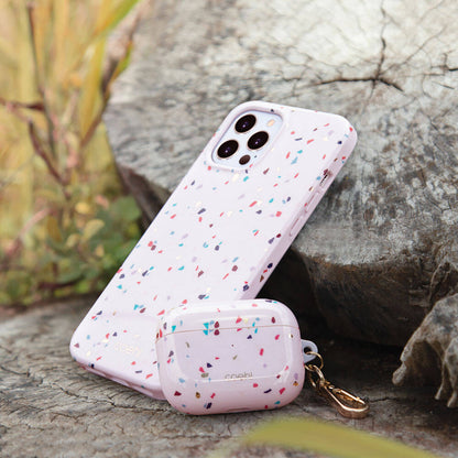 Apple Airpods Pro Kılıf Mozaik Desenli Coehl Terrazzo Kapak Beyaz