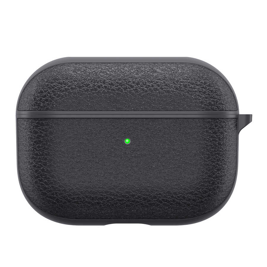 Apple Airpods Pro Kılıf Wiwu Calfskin Kılıf Siyah