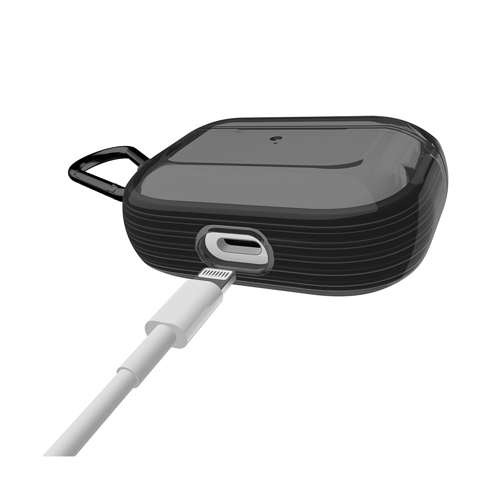 Apple Airpods Pro Raptic Clear Serisi Askı Aparatlı Kulaklık Kılıfı Siyah