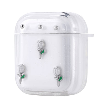 Apple Airpods Zore Airbag 44 Airbag Tasarımlı Simli Şeffaf Kutup Kılıf