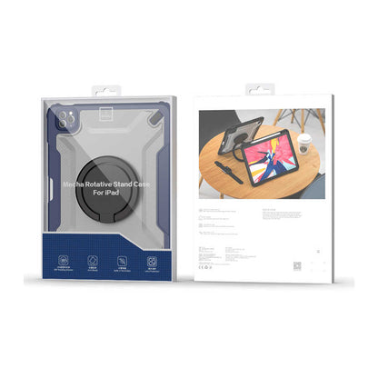 Apple iPad 10.2 2021 (9.Nesil) Wiwu Mecha Dönebilen Standlı Tablet Kılıfı Mavi