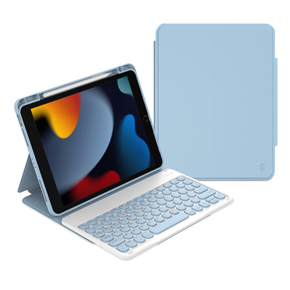 Apple iPad 10.2 2021 (9.Nesil) Wiwu Protective Gizli Kalem Bölmeli Klavyeli Kılıf Pembe