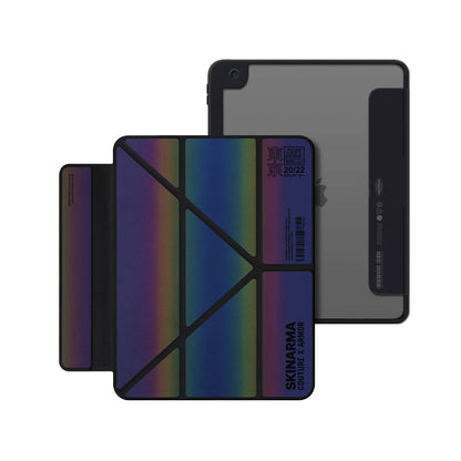 Apple iPad 10.2 (8.Nesil) Kılıf SkinArma Holografik Tasarımlı Standlı Deri Görünümlü Kira Kobai Kapak Colorful
