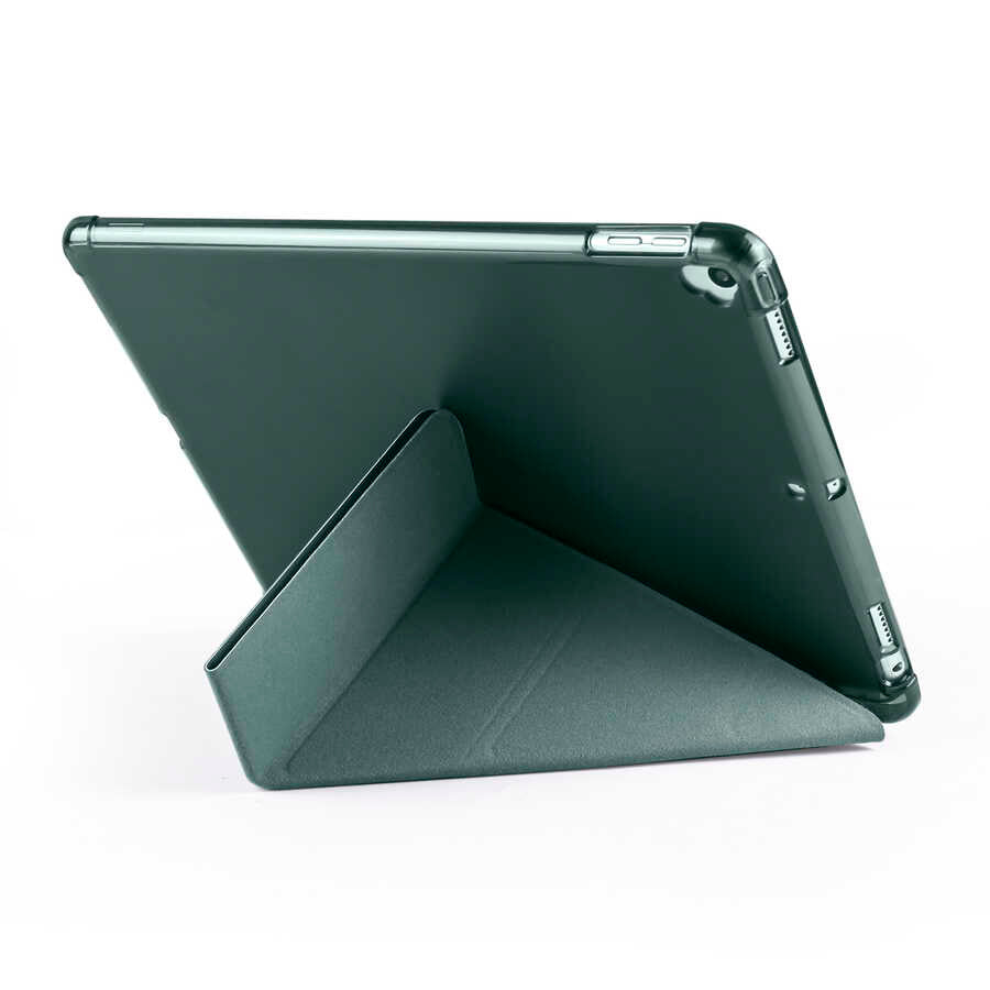 Apple iPad 10.2 (8.Nesil) Kılıf Zore Tri Folding Kalem Bölmeli Standlı Kılıf Siyah