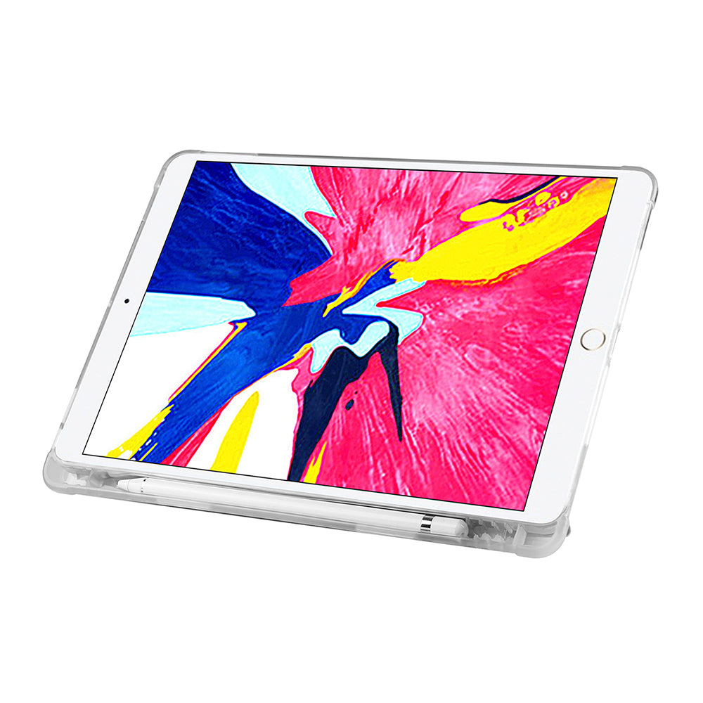 Apple iPad 10.2 (8.Nesil) Kılıf Zore Tri Folding Kalem Bölmeli Standlı Kılıf Lacivert