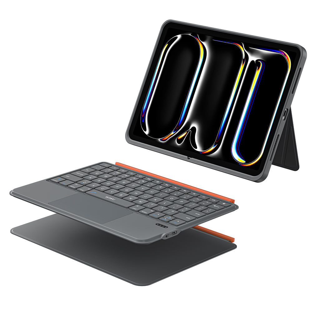 Apple iPad 10.9 2022 (10.Nesil) Wiwu MK-005 Combo 3in1 Kalem Bölmeli Klavyeli Standlı Kılıf