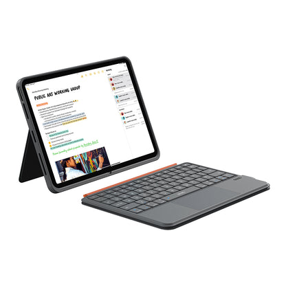 Apple iPad 10.9 2022 (5.Nesil) Wiwu MK-005 Combo 3in1 Kalem Bölmeli Klavyeli Standlı Kılıf