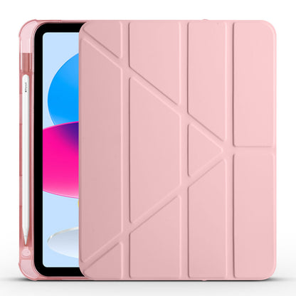 Apple iPad 11.Nesil 2025 Kılıf Zore Tri Folding Kalem Bölmeli Standlı Kılıf Rose Gold