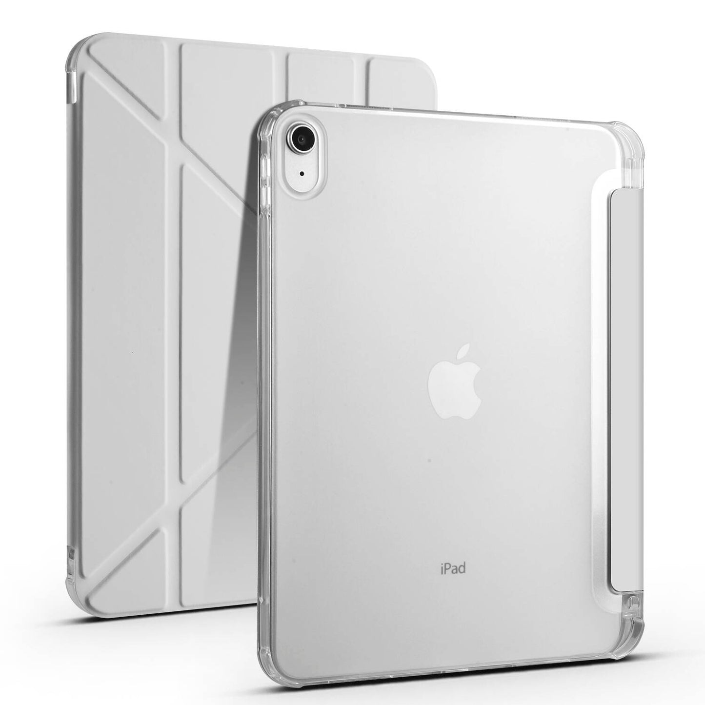 Apple iPad 11.Nesil 2025 Kılıf Zore Tri Folding Kalem Bölmeli Standlı Kılıf Gri