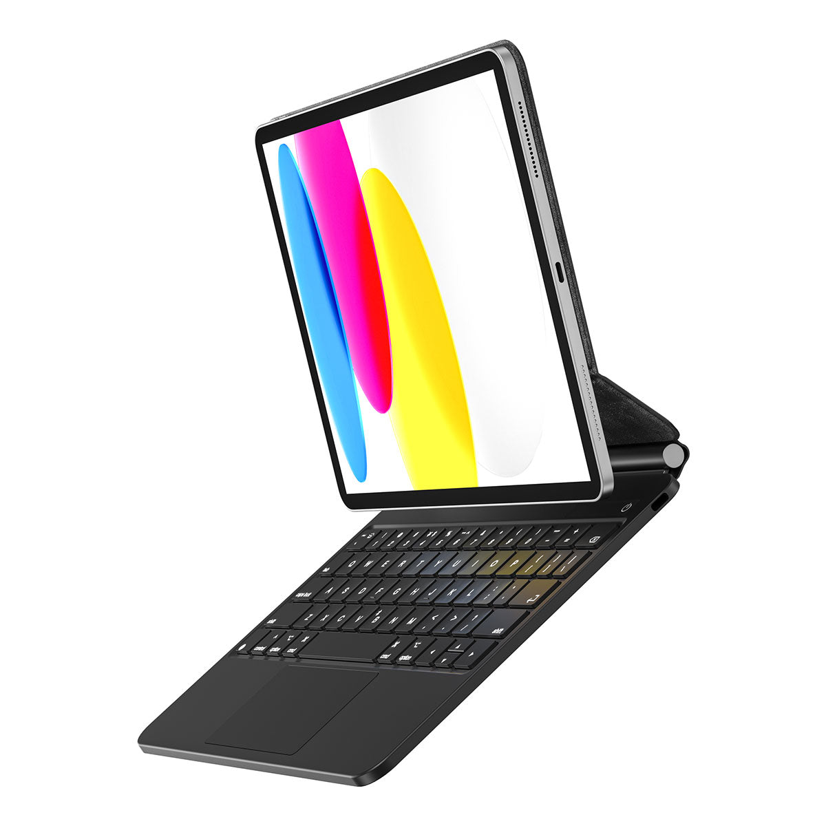 Apple iPad 11.Nesil 2025 Klavyeli Kılıf Touchpad Klavye Aydınlatmalı Wiwu KX005 Keyboard Siyah
