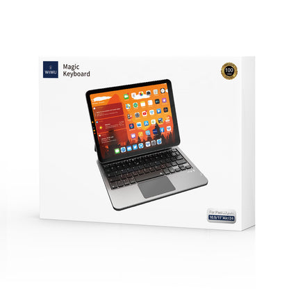 Apple iPad 11.Nesil 2025 Wiwu MK-003 Gizli Kalem Bölmeli Klavyeli Standlı Kılıf Siyah