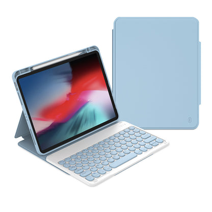 Apple iPad 11.Nesil 2025 Wiwu Protective Gizli Kalem Bölmeli Klavyeli Kılıf Pembe