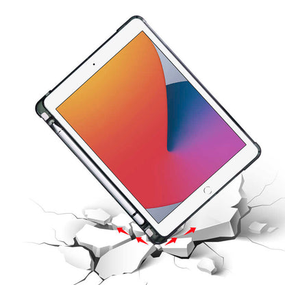 Apple iPad 9.7 2017 (5.Nesil) Kılıf Zore Tri Folding Kalem Bölmeli Standlı Kılıf Mor