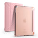 Apple iPad 9.7 2018 (6.Nesil) Kılıf Zore Tri Folding Kalem Bölmeli Standlı Kılıf Rose Gold