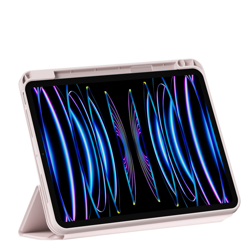 Apple iPad Air 10.9 2020 (4.Nesil) Wiwu 360° Dönebilen Standlı Magnetik Koruyucu Tablet Kılıfı Pembe