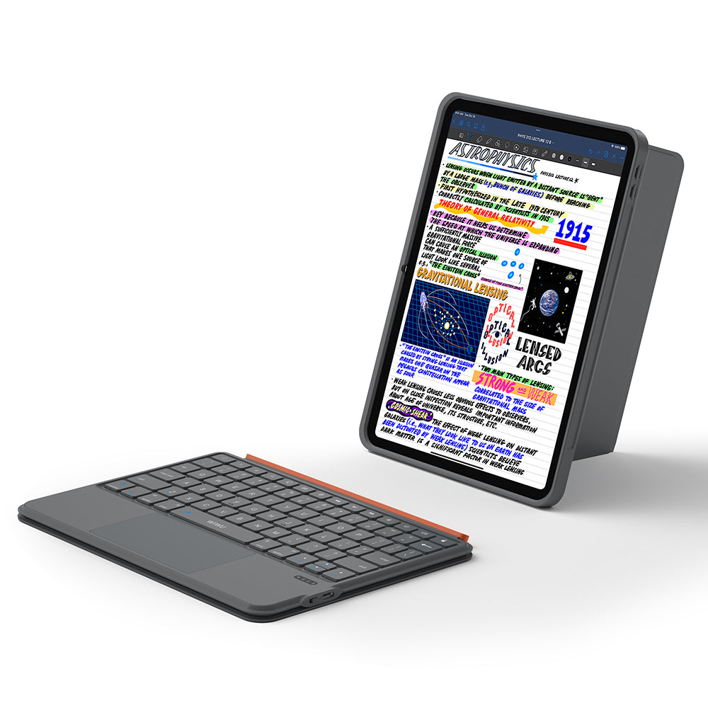 Apple iPad Air 10.9 2020 (4.Nesil) Wiwu MK-005 Combo 3in1 Kalem Bölmeli Klavyeli Standlı Kılıf
