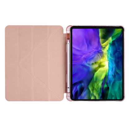 Apple iPad Air 10.9 2022 (5.Nesil) Kılıf Zore Tri Folding Kalem Bölmeli Standlı Kılıf Koyu Yeşil