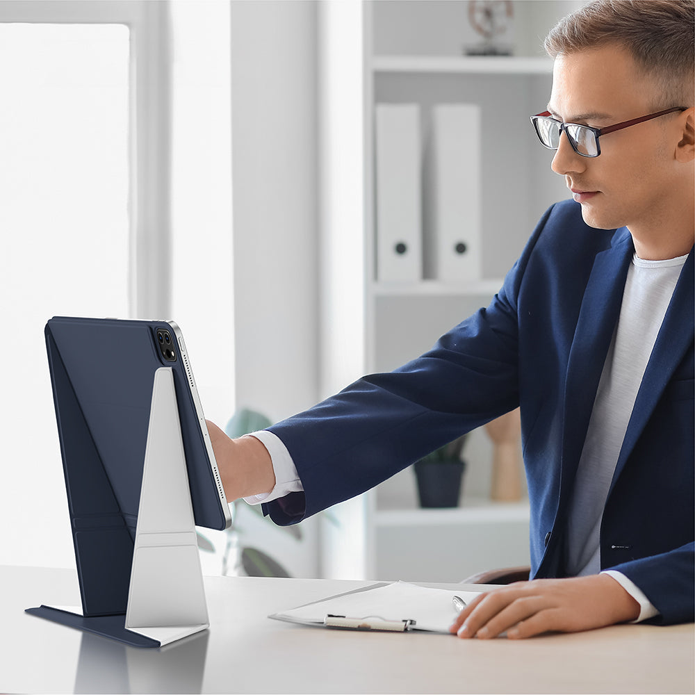 Apple iPad Air 11 2024 Amazingthing Matte Pro Mag Folio Katlanabilir Magnetik Standlı Kılıf Siyah