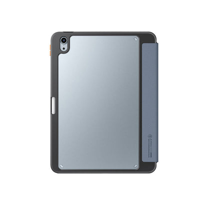 Apple iPad Air 11 2024 Kılıf SkinArma Kabartma Baskı Tasarımlı 360 Tam Koruma Arkası Şeffaf Standlı Gamma Kılıf Gold