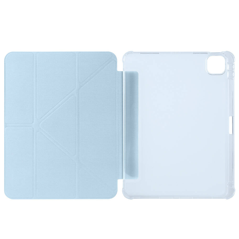 Apple iPad Air 11 2024 Kılıf Zore Tri Folding Kalem Bölmeli Standlı Kılıf Mavi