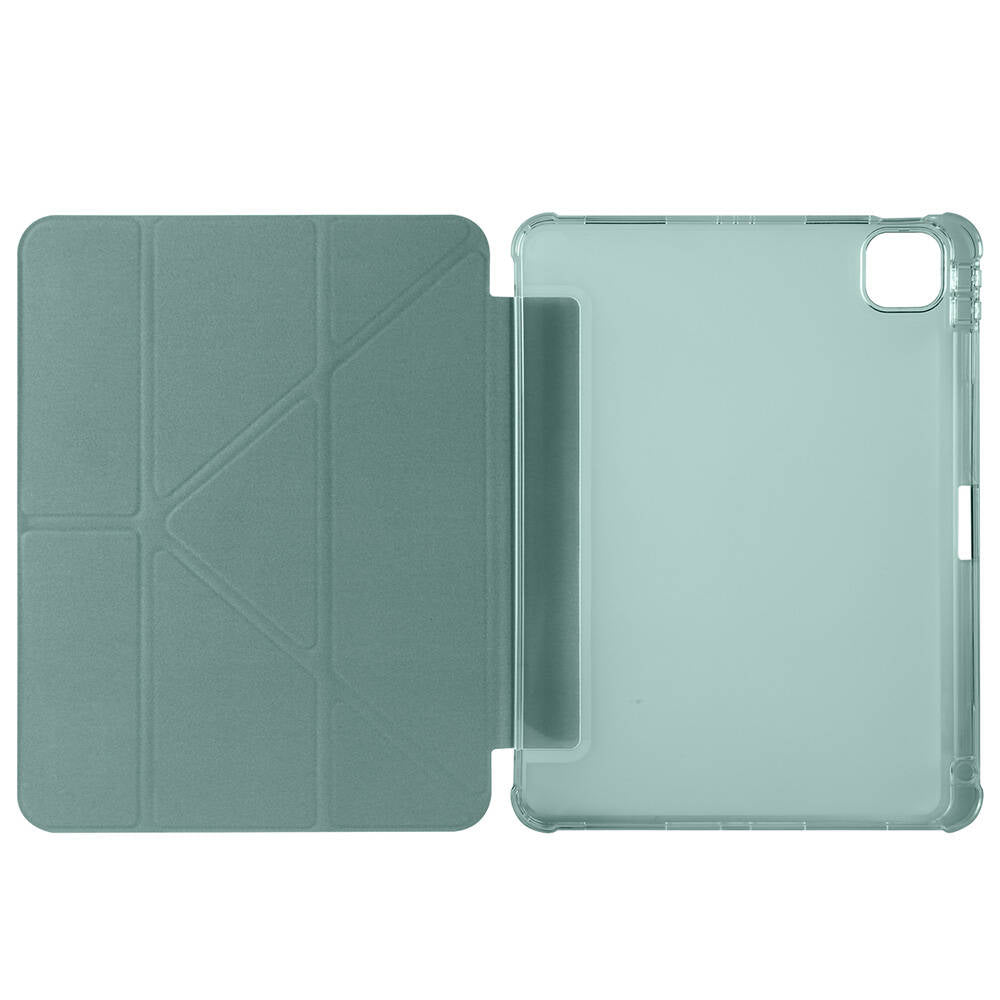 Apple iPad Air 11 2024 Kılıf Zore Tri Folding Kalem Bölmeli Standlı Kılıf Koyu Yeşil