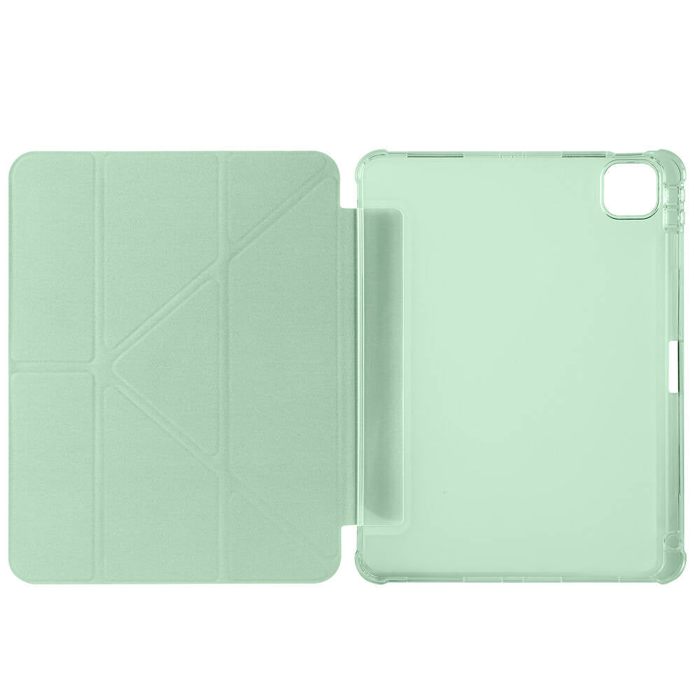 Apple iPad Air 11 2024 Kılıf Zore Tri Folding Kalem Bölmeli Standlı Kılıf Koyu Yeşil