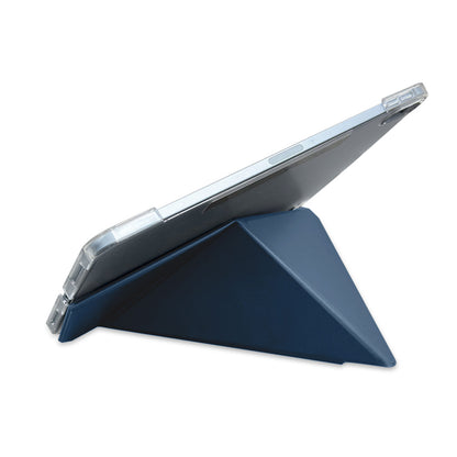 Apple iPad Air 11 2024 Raptic Clear Folio Airbagli Şeffaf Kapaklı Katlanabilir Standlı Kılıf Lacivert